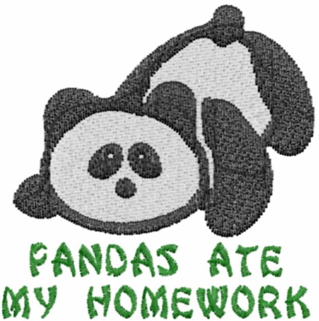 Picture of Pandas Ate My Homework Machine Embroidery Design