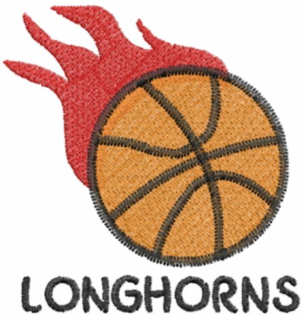 Picture of Basketball Longhorns Machine Embroidery Design