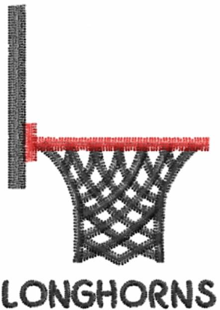 Picture of Basketball Longhorns Machine Embroidery Design