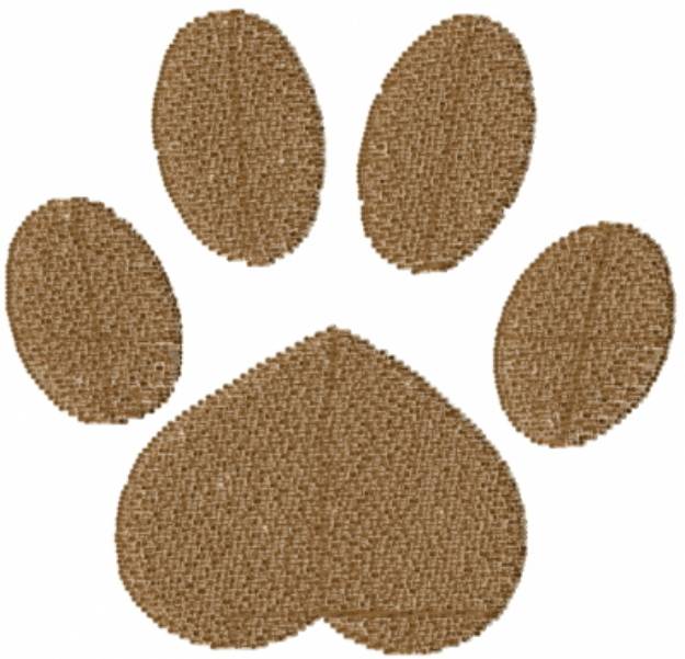 Picture of Brown Paw Heart Machine Embroidery Design