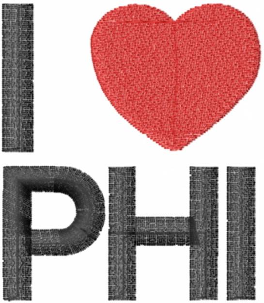 Picture of I Love Philadelphia Machine Embroidery Design