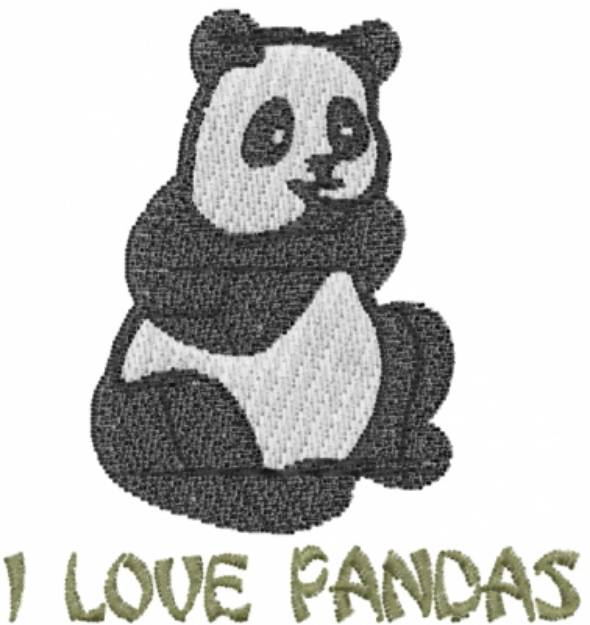 Picture of I Love Pandas Machine Embroidery Design