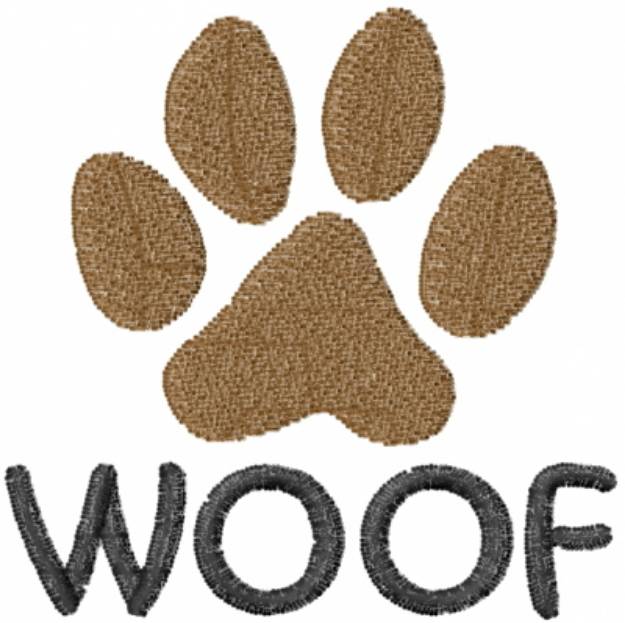Picture of Pawprint Woof Machine Embroidery Design