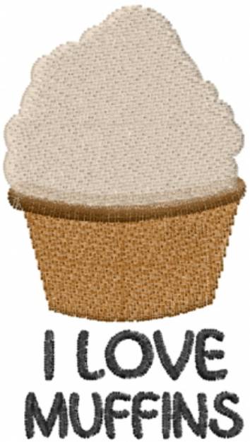 Picture of I Love Muffins Machine Embroidery Design