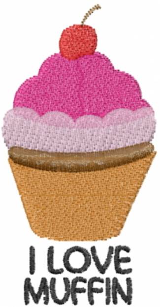 Picture of I Love Muffin Machine Embroidery Design