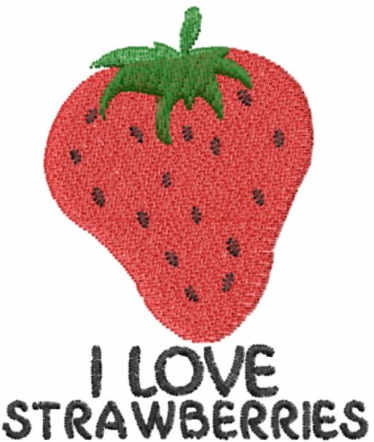 Picture of I Love Strawberries Machine Embroidery Design