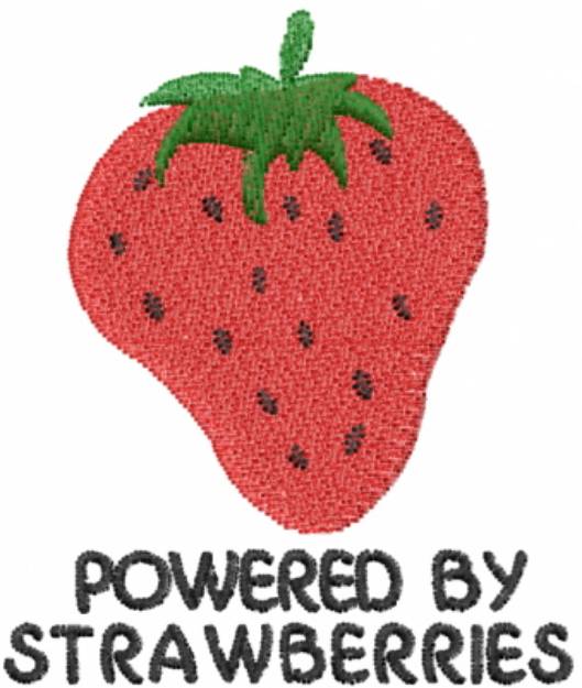 Picture of Powered By Strawberries Machine Embroidery Design
