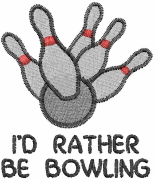 Picture of Rather Be Bowling Machine Embroidery Design
