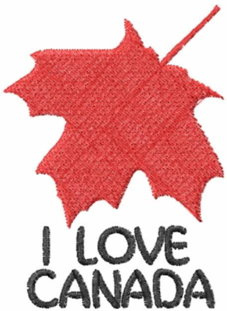 Picture of I Love Canada Machine Embroidery Design