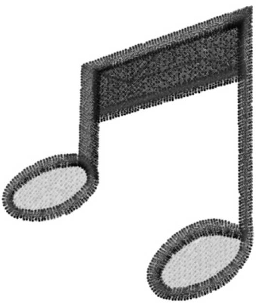 Picture of Music Note Machine Embroidery Design