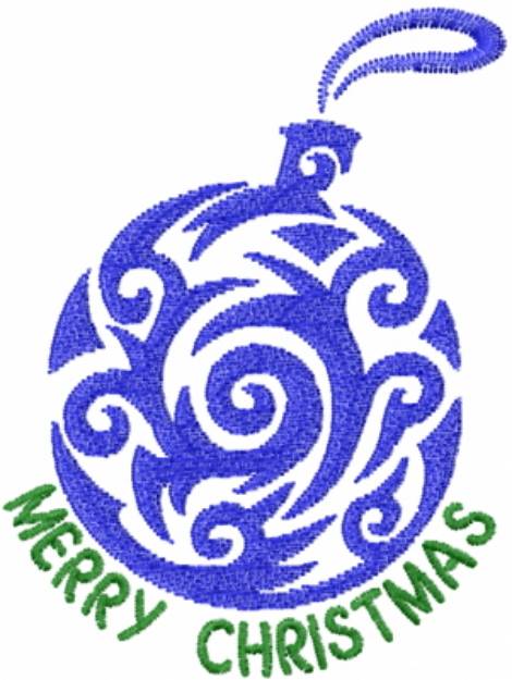 Picture of Blue Christmas Ornament Machine Embroidery Design