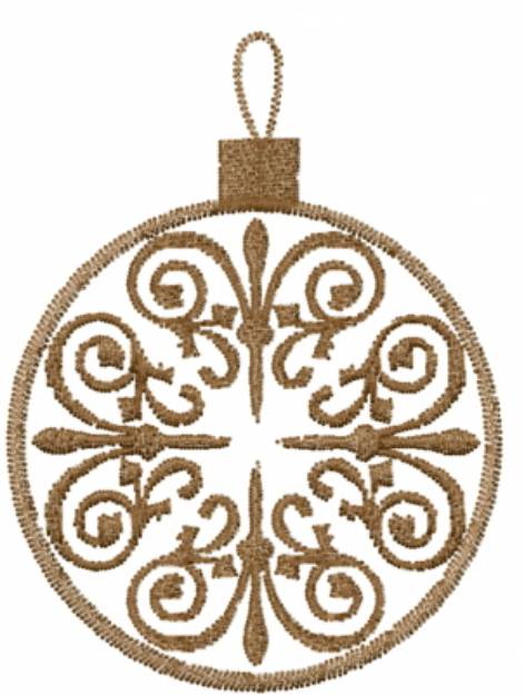 Picture of Brown Christmas Ornament Machine Embroidery Design