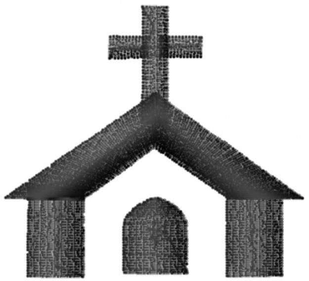 Picture of Black Church Machine Embroidery Design