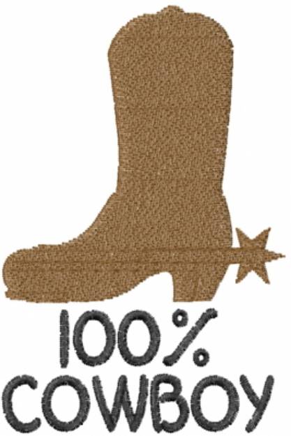 Picture of 100% Cowboy Boot Machine Embroidery Design