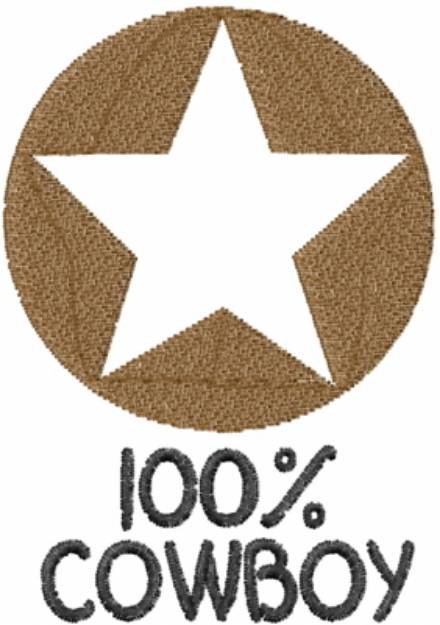 Picture of 100% Cowboy Star Machine Embroidery Design