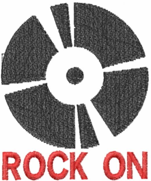 Picture of Rock On Disc Stencil Machine Embroidery Design