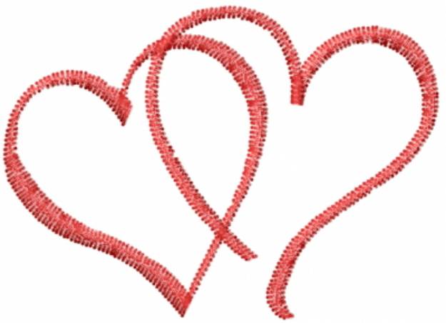 Picture of Double Heart Outline Machine Embroidery Design