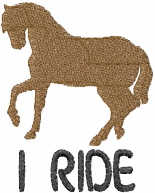 Picture of I Ride Horses Machine Embroidery Design
