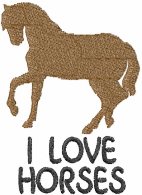 Picture of I Love Horses Machine Embroidery Design