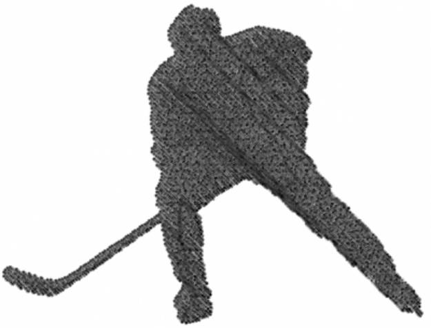 Picture of Hockey Player Stencil Machine Embroidery Design