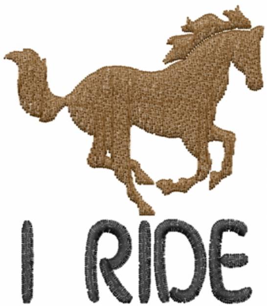 Picture of Horse Stencil I Ride Machine Embroidery Design