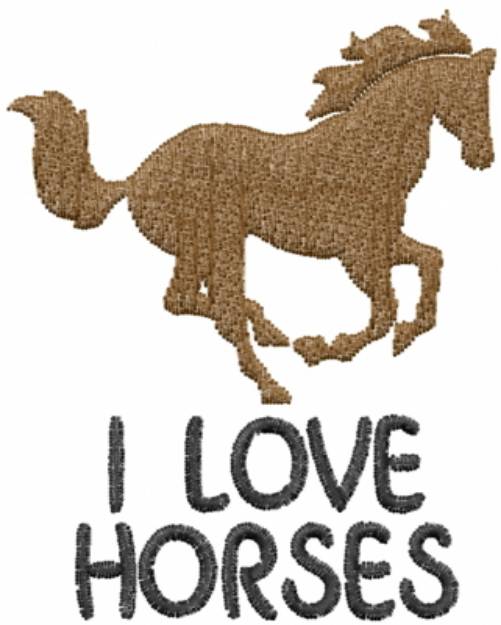 Picture of I Love Horses Machine Embroidery Design