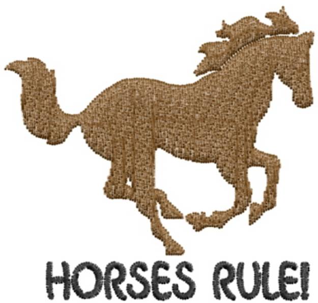 Picture of Horses Rule Machine Embroidery Design