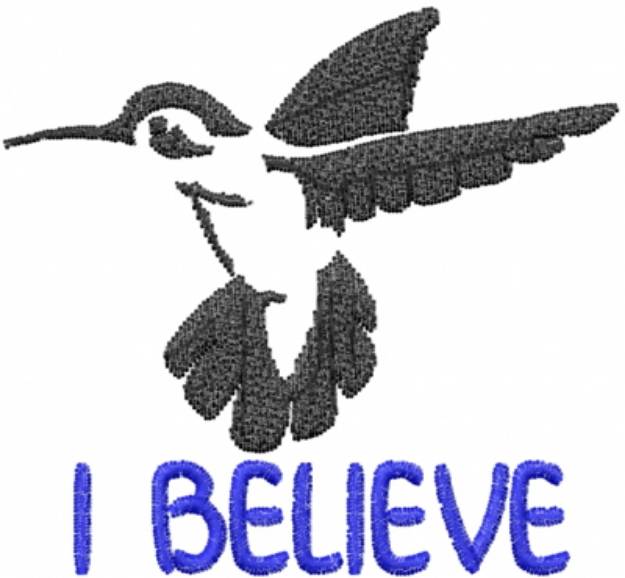 Picture of I Believe Hummingbird Machine Embroidery Design