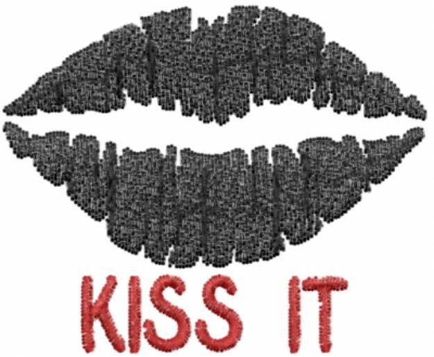 Picture of Lips Stencil Kiss It Machine Embroidery Design
