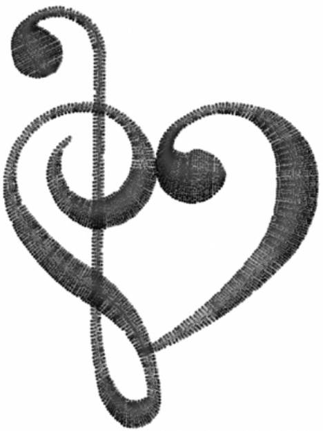 Picture of Music Heart Machine Embroidery Design