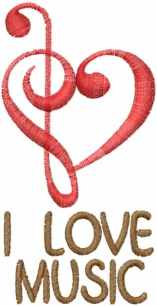 Picture of I Love Music Machine Embroidery Design