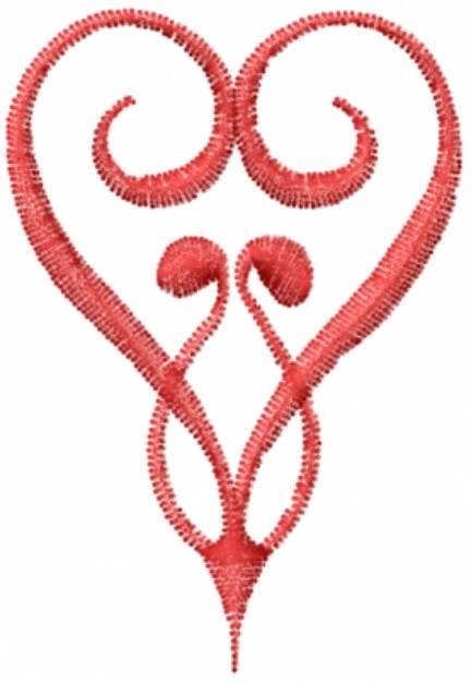 Picture of Music Heart Red Machine Embroidery Design