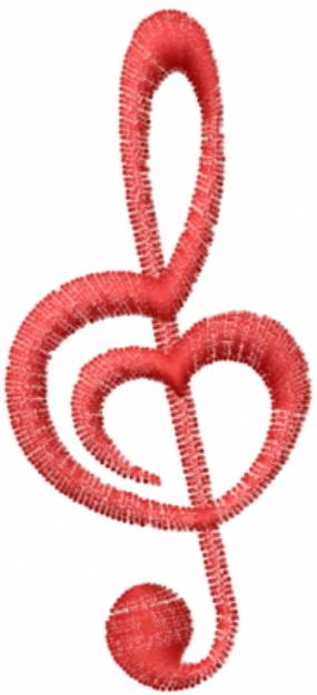 Picture of Red Music Heart Machine Embroidery Design