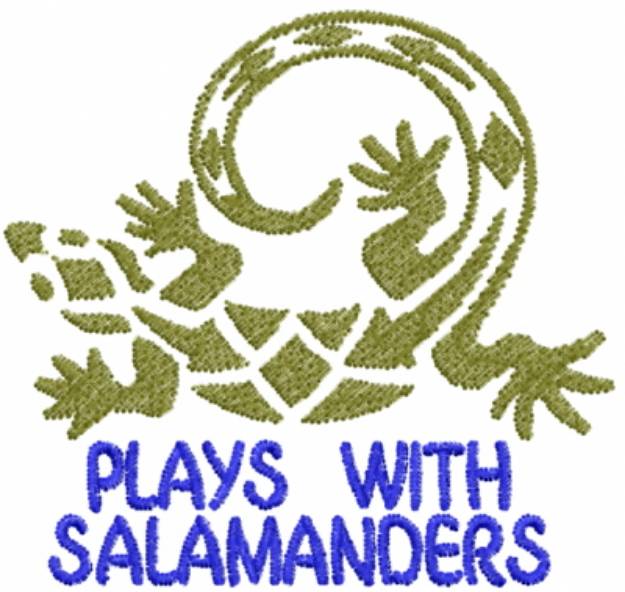 Picture of Plays With Salamanders Machine Embroidery Design