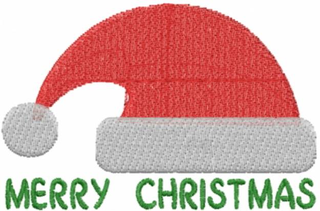 Picture of Merry Christmas Santa Hat Machine Embroidery Design