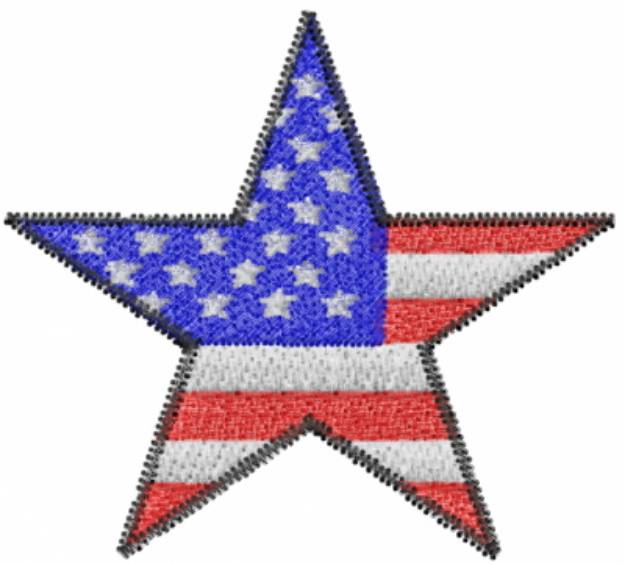 Picture of US Star Machine Embroidery Design