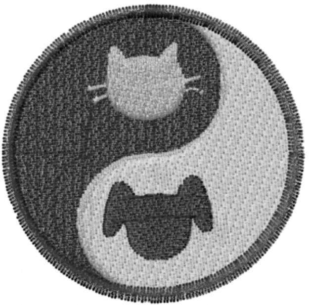 Picture of Ying Yang Cat and Dog Machine Embroidery Design