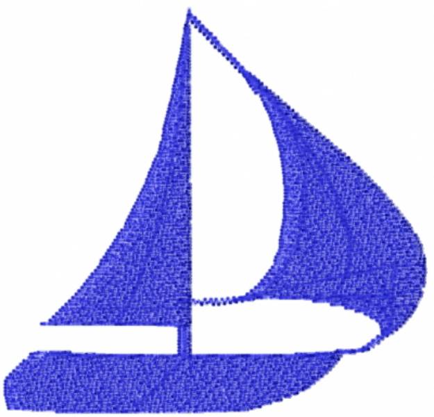 Picture of Blue Boat Machine Embroidery Design
