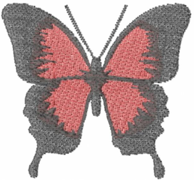Picture of Red Butterfly Machine Embroidery Design