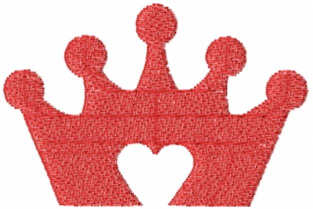 Picture of Red Heart Crown Machine Embroidery Design