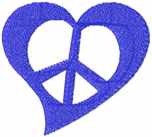 Picture of Blue Heart Machine Embroidery Design