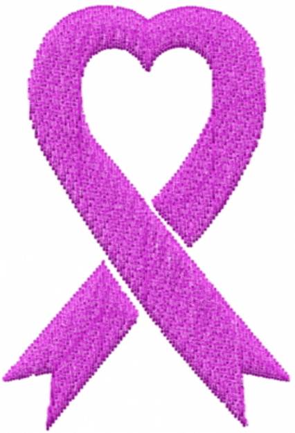 Picture of Pink Heart Ribbon Machine Embroidery Design