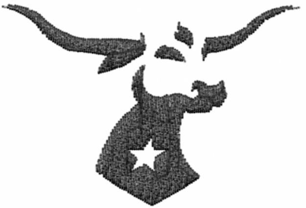 Picture of Longhorn Stencil Machine Embroidery Design