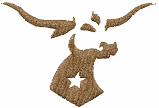 Picture of Brown Longhorn Machine Embroidery Design