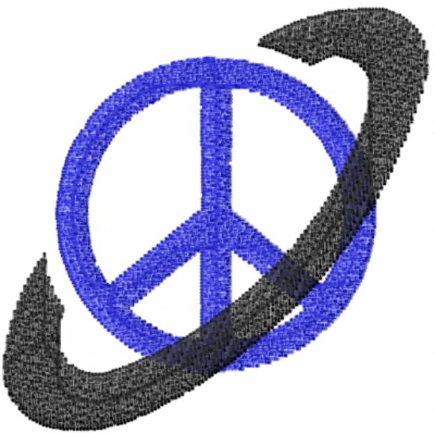 Picture of Black Peace Ring Machine Embroidery Design