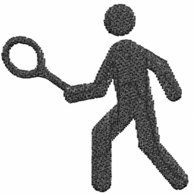 Picture of Tennis Player Machine Embroidery Design