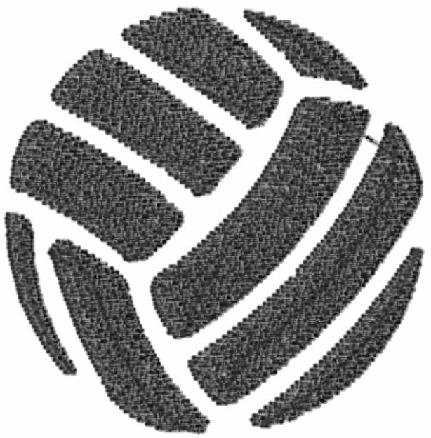 Picture of Black Volleyball Machine Embroidery Design