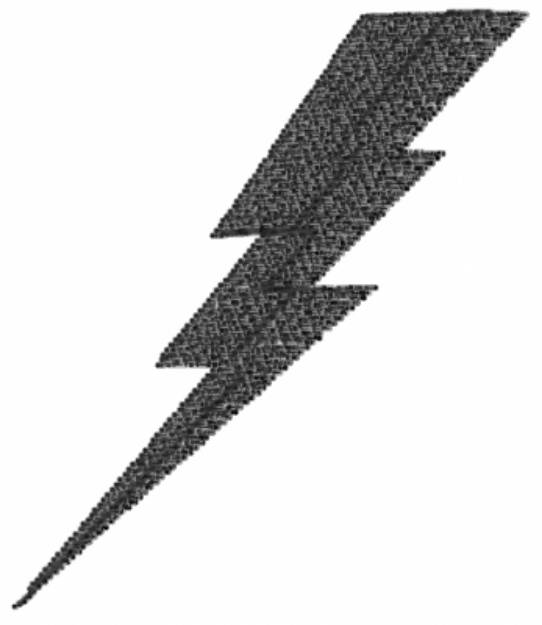 Picture of Lightning Bolt Black Machine Embroidery Design