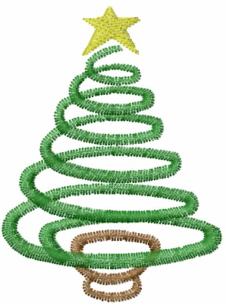 Picture of Christmas Tree Spiral Machine Embroidery Design