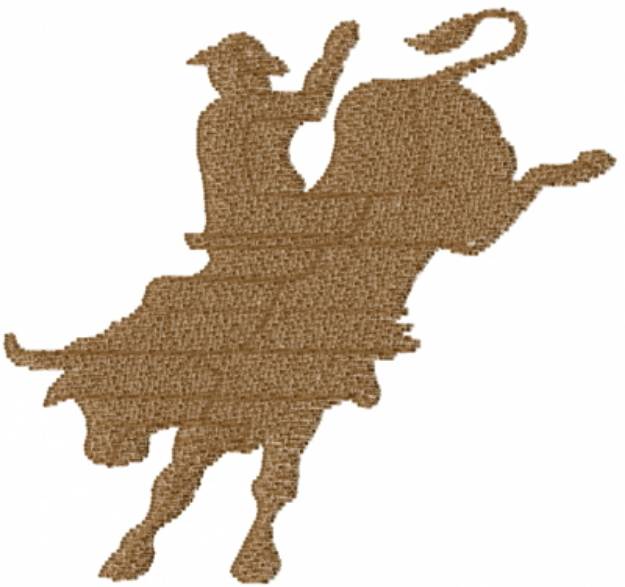 Picture of Cowboy Bull Brown Machine Embroidery Design